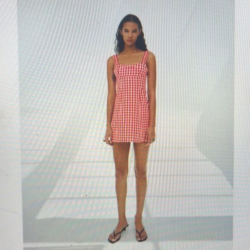 Zara Womens gingham mini dress